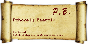 Pohorely Beatrix névjegykártya